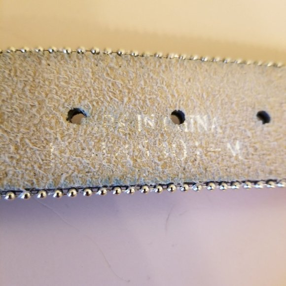 Western‎ Stud Show Gray Leather Jeweled Belt XO Bling Size 33 to 39 Inch main image 2